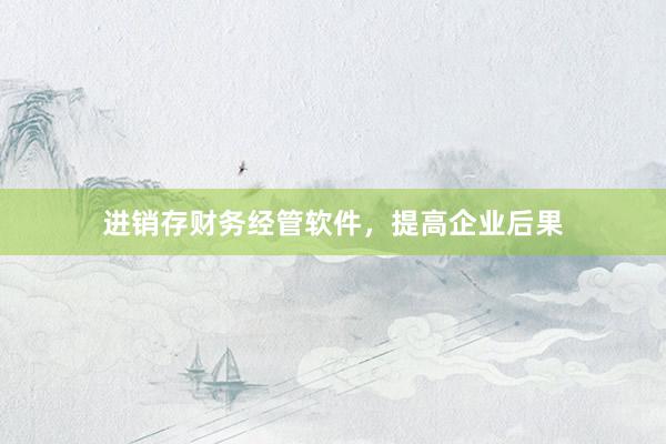 进销存财务经管软件,提高企业后果